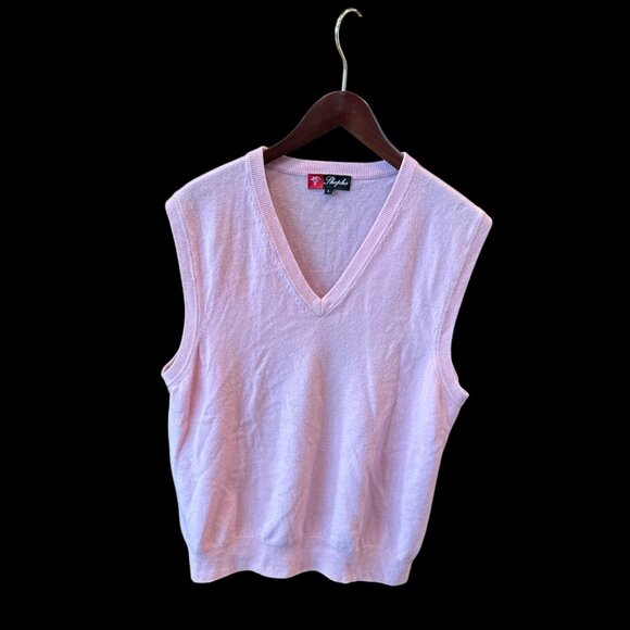 Men's Shephe 4 Ply Cashmere Light Pink Pullover Vest - Picture 1 of 7